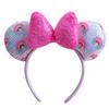 Sequin Mouse Ears Headband with Bow Snowflake Glitter Hair Hoop Cute Party Hair Accessory for Kids Women