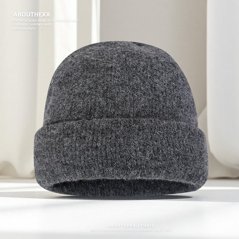 

Loose Woolen Hat for Women In Autumn and Winter Thickened Warm Knitted Hat Showing Face Small Ear Protection Pullover Cold Hat M（56-60cm）