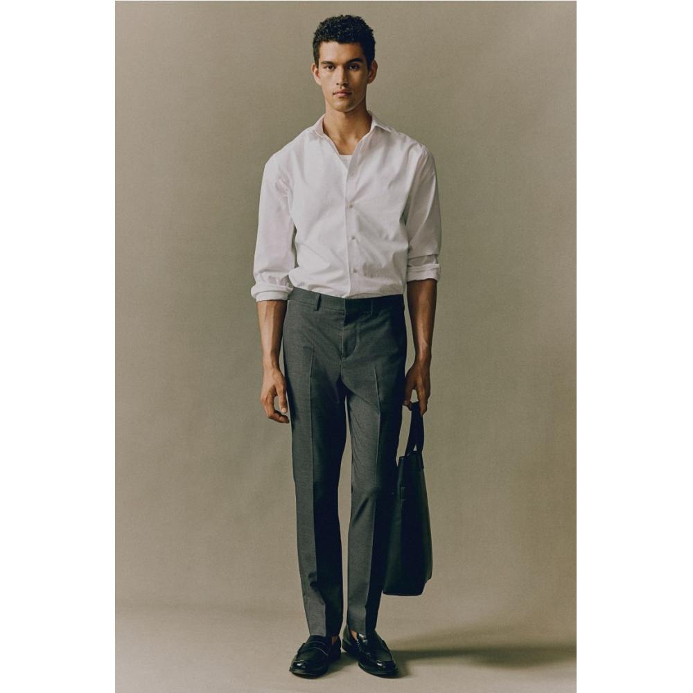 

Брюки HM slim Fit темно-серый меланж 44