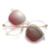 Vintage Square Sunglasses Set with 2 Replaceable Lenses Women Fashion Polarized Shades Trendy Design Outdoor Sun Glasses