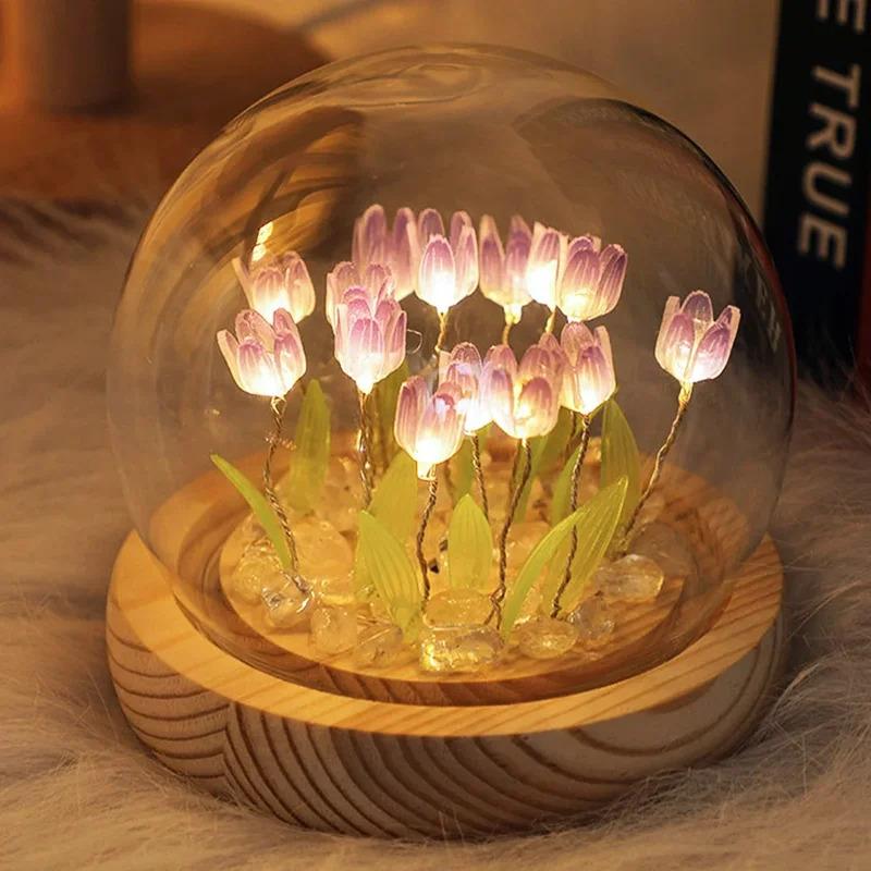 LED DIY Mini Tulip Craft Kit – Cute Decorations for Home, Birthday Gifts, Perfect for Girls, Family, Friends, Kids, and Christma