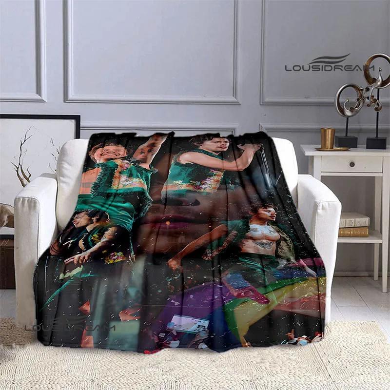 Shunika Chen Unisex Singer H-Harry-Styles Printed Blanket Picnic Blankets Flange Warm Blanket Soft And Comfortable Blanket Bed Linings Birthday Gift