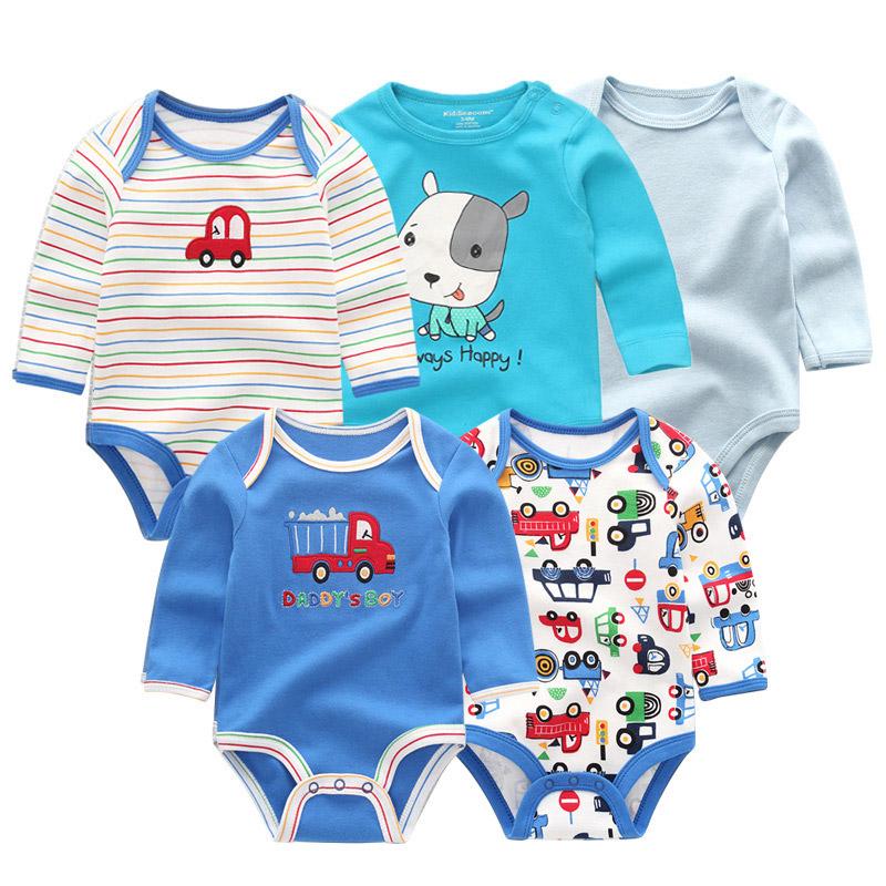 KIDDIEZOOM 5 Stück Baby Jungen Body Langarm Baumwolle Baby Junge Mädchen Kleidung Neugeborene Onesies Infantil Kleidung