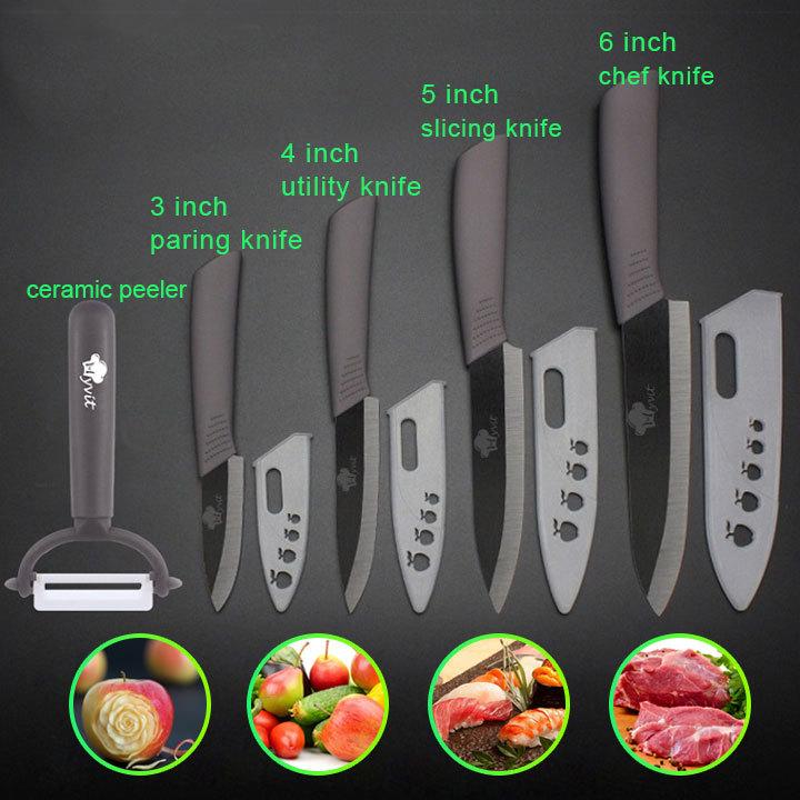 Set Coltelli Da Cucina 5 Pezzi Colorati – Acciaio Inox E Manico Ergonomico, Nero