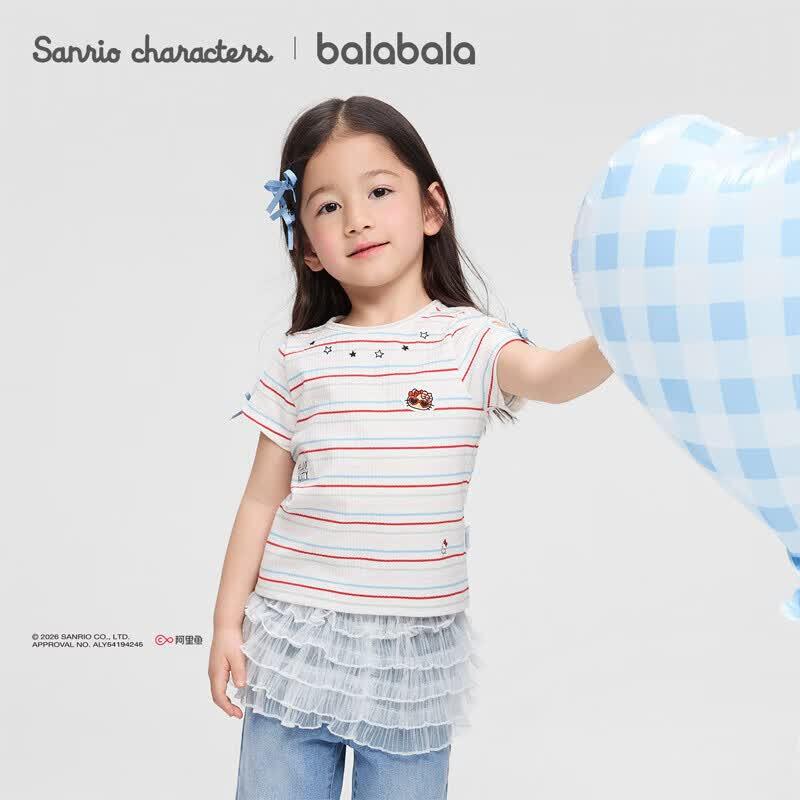 Balabala Girls  Sanrio Short Sleeve T-shirt 80