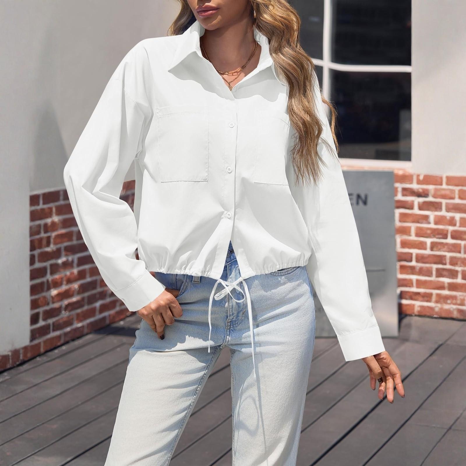 

Женский однотонный повседневный свободный топ XL белый