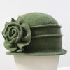 Elegant Flower Style Autumn Winter Girl's Cap Fedora Pure Wool Women's Hat
