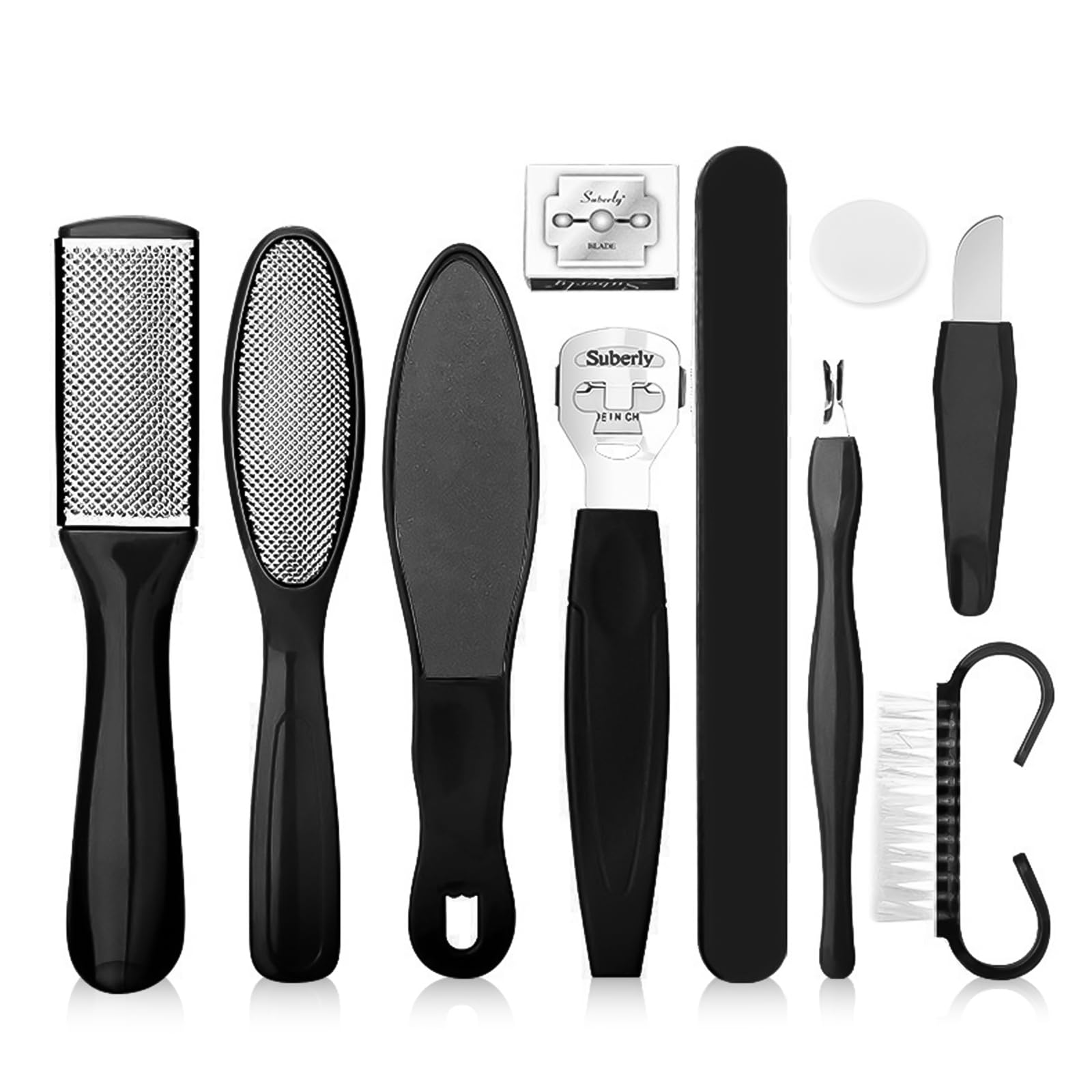 

Фриланс Магазин Удалитель мозолей для ног Нержавеющая сталь Грубый и Мелкий Пятка Легко Легко и Легко Чистить Набор из 10 предметов, Сталь, Пилка, Ручка, Прочный, Безопасный, чёрный