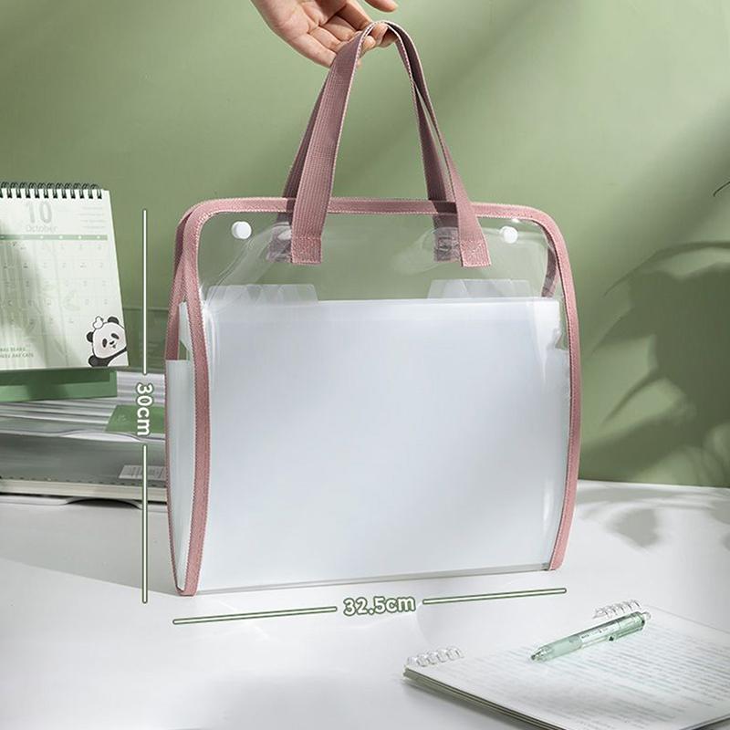 Expandable File Storage Pocket With Built-In Organizer Large Capacity Portable Transparent Waterproof Tote Folder
