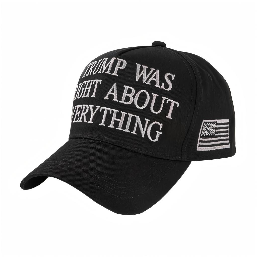 Trump was Right About Everything Baseball Cap Spring Outdoor Sun Hat Multifunction Adjustable USA Flag Embroidered Trucker Hat