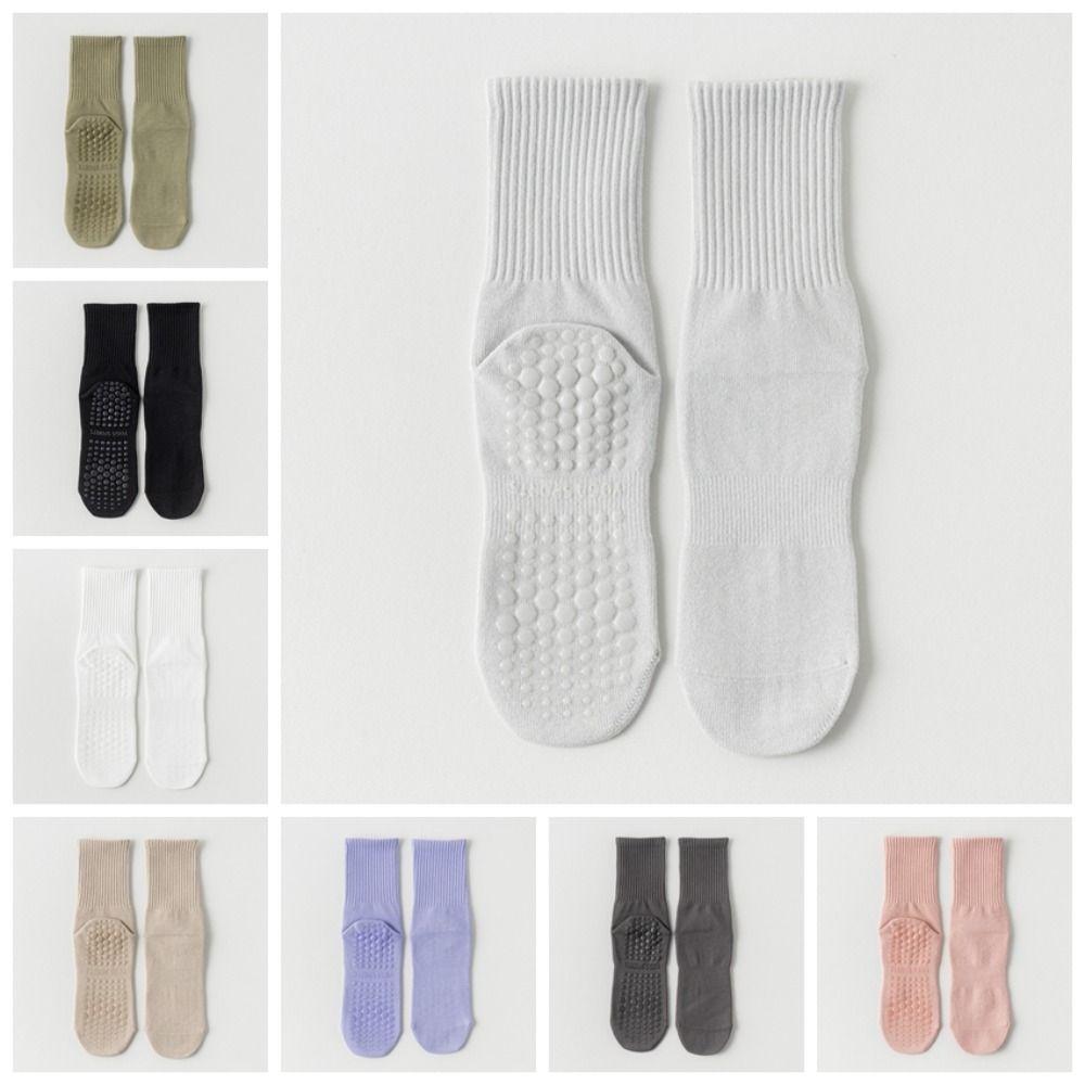 Anti Slip Silicone Yoga Socks Pure Cotton Pilates Socks Medium Length Socks  Pilates