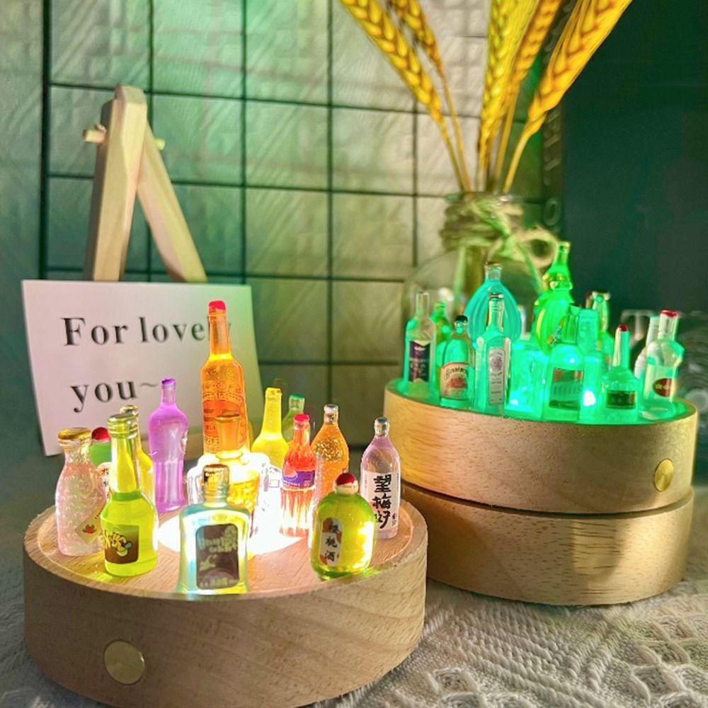 INS Wooden LED Light Base Multicolor LED Light Art Display Base DIY Rechargeable Lamp Holder  Bars