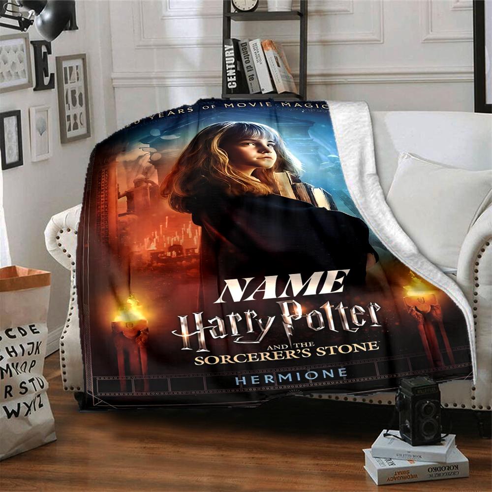 Custom Name Harry Potter Adventure blanket for Couch & Bed, Plush Cozy Fuzzy Blanket Super Soft & Warm Blankets for Fall and Winter. 090863