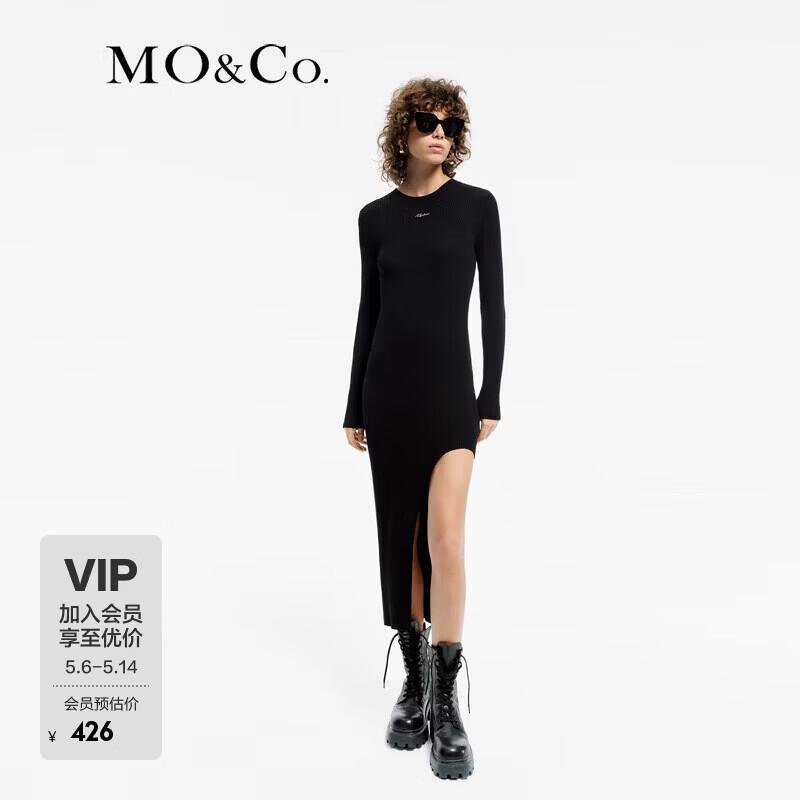 MO&Co. Deconstructed Cut-Out Tencel Blend Knit Dress