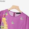ZANZEA Women 3/4 Sleeve Blouse and Long Skirts Elegant Casual Two Piece Sets