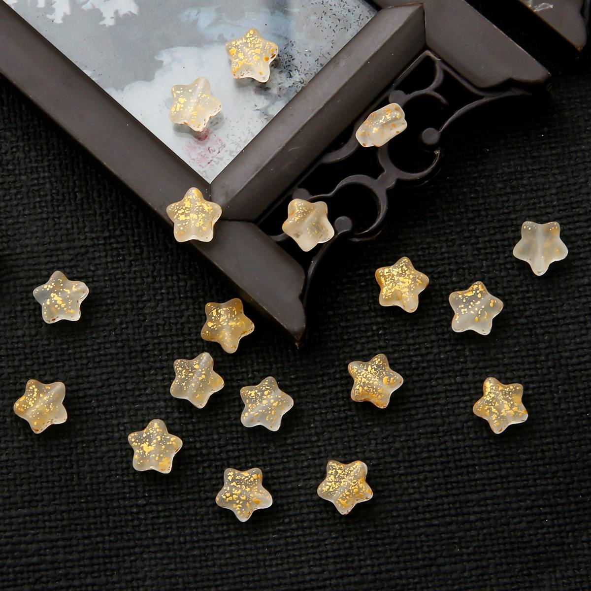 

10 шт. 8 мм звезда разноцветные архаичные аксессуары с золотой фольгой матовое стекло кулон для изготовления ювелирных изделий DIY очаровательные украшения 8mm 10pcs