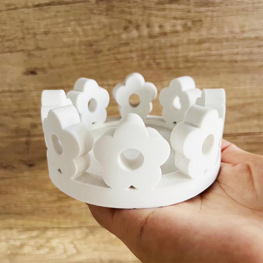 Silicone Tealight Candle Holder Mold Christmas Tree Flower Tealight Candle Bases Silicone Mold for Crafting Projects