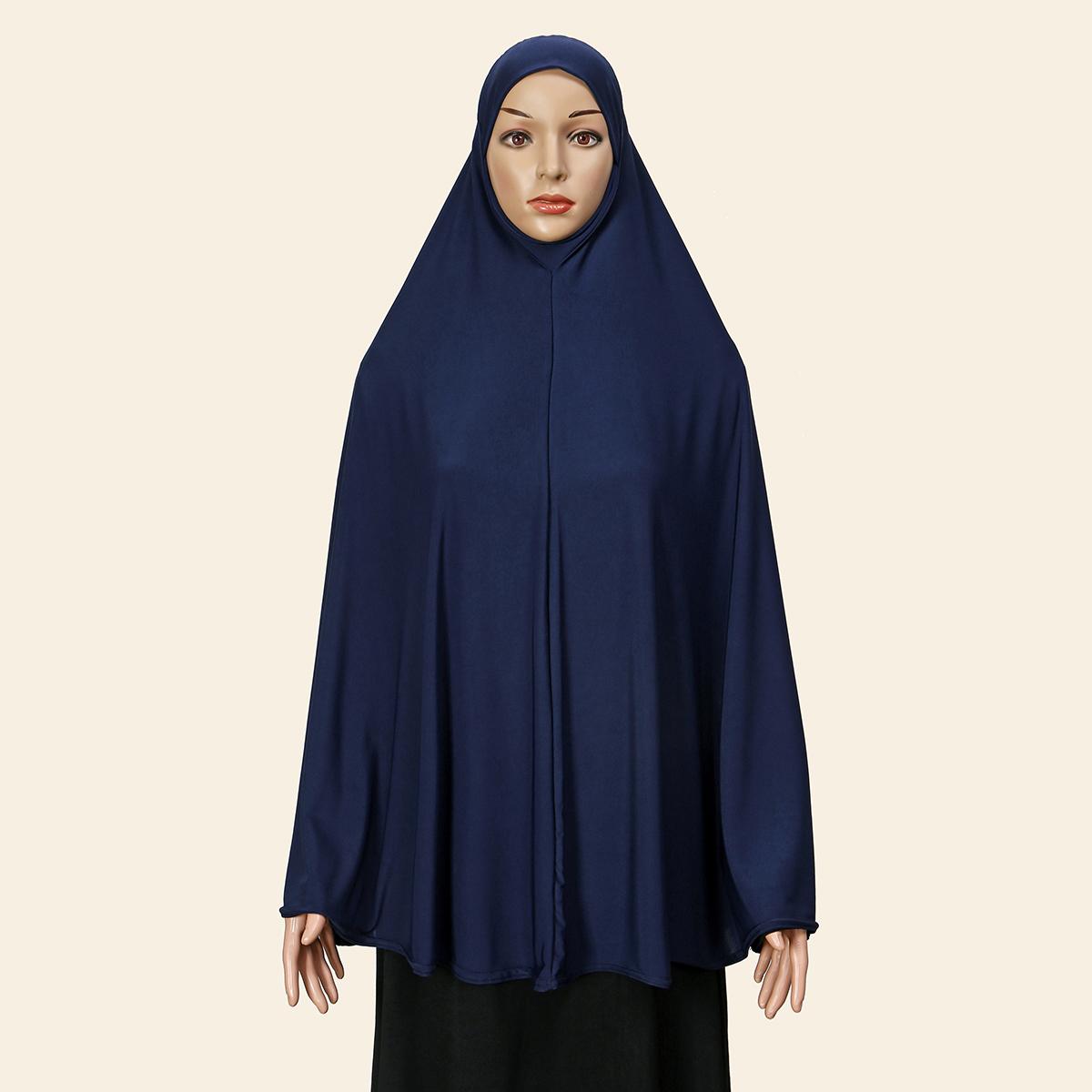 

Muslim Abayas Full Cover Women Colthes Solid Color Inner Hijab Long Shawl Premium Cotton Hemp Hijab Ramadan Prayer Women Dress