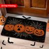 2D Flat Printing, Halloween Pumpkin Spider Web Door Mat for Entrance, Hallway Runner, Non-Slip Machine Washable Easy To Clean Polyester Carpet, Suitab