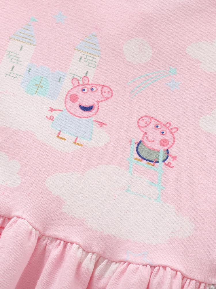 Peppa Pig Toddler Girls' Long Sleeve Princess Dress, Spring/Autumn Collection, Round Neck.