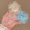Hairpin Breathable Mesh Organza Fabric Fairy 3D Flower Hair Clip Macaron Color Lightweight Breathable Hair Accessory