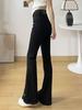 Black High-Waisted Slimming Micro-Flare Jeans for Plus-Size Pear-Shaped Women - 2025 Autumn Collection