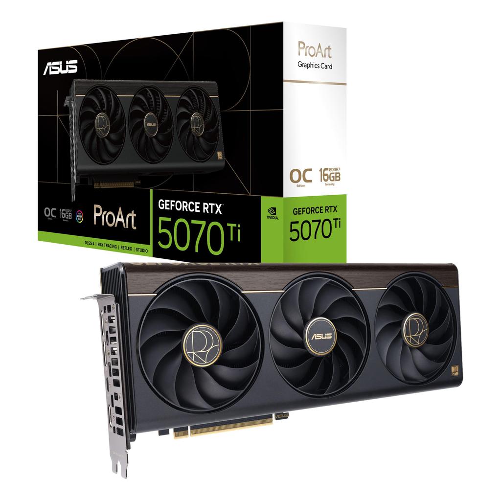 ASUS ProArt GeForce 5070 Ti OC Edition 16GB GDDR7 Video Compact powerful cooling Japanese RTX™ Card 2.5-slot design, / PROART-RTX5070TI-O16G
