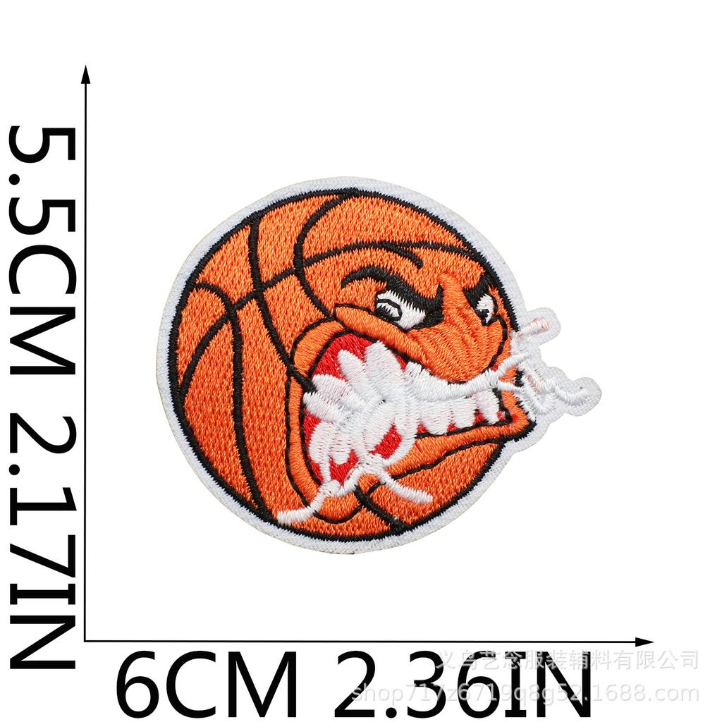 Basketball Theme Embroidery Cloth Sticker Towel Embroidery Team Patch Sticker Clothing Hat Decoration Bow Patch