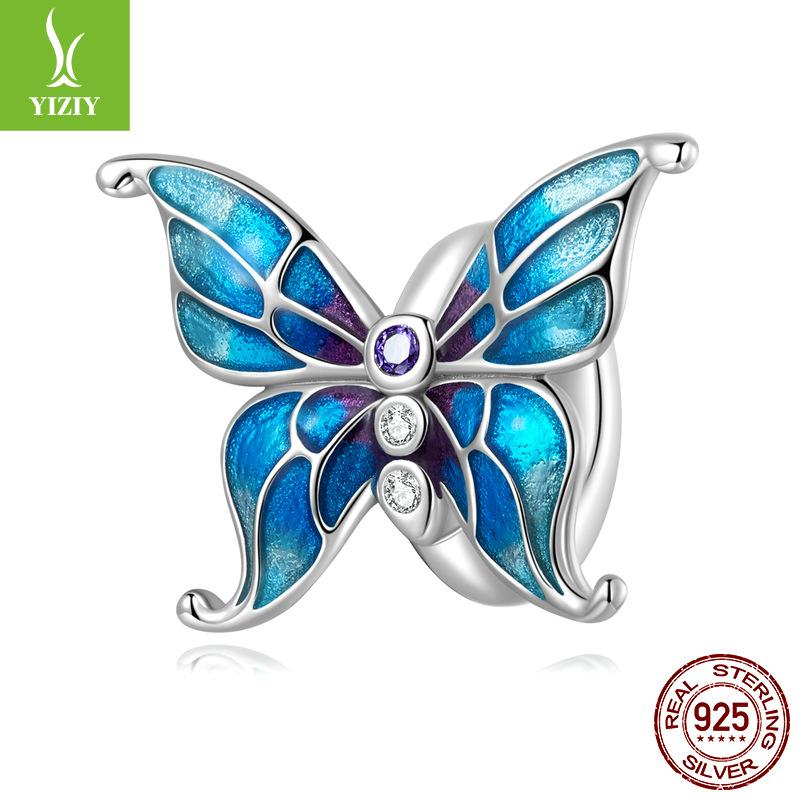 S925 Sterling Silver Butterfly Series Pendant Jewelry Accessories, Mori Girl Heart Diy Bead Partition