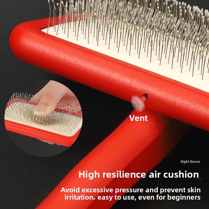 Pet Comb, Teddy Dog and Cat Hair Brush - Remove Loose Hair, Untangle Knots, Make Hair Fluffy, Red Needle Comb
