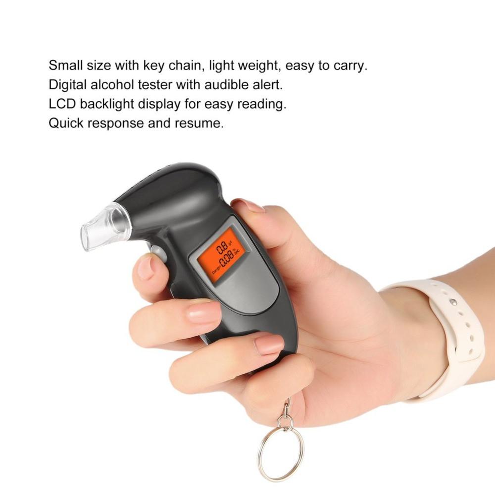 Přesně přenosný digitální dechový alkohol tester Profesionální dechový analyzátor Mini Police Alcotester LCD obrazovka Alkoholový dechový tester Podsvícení displeje