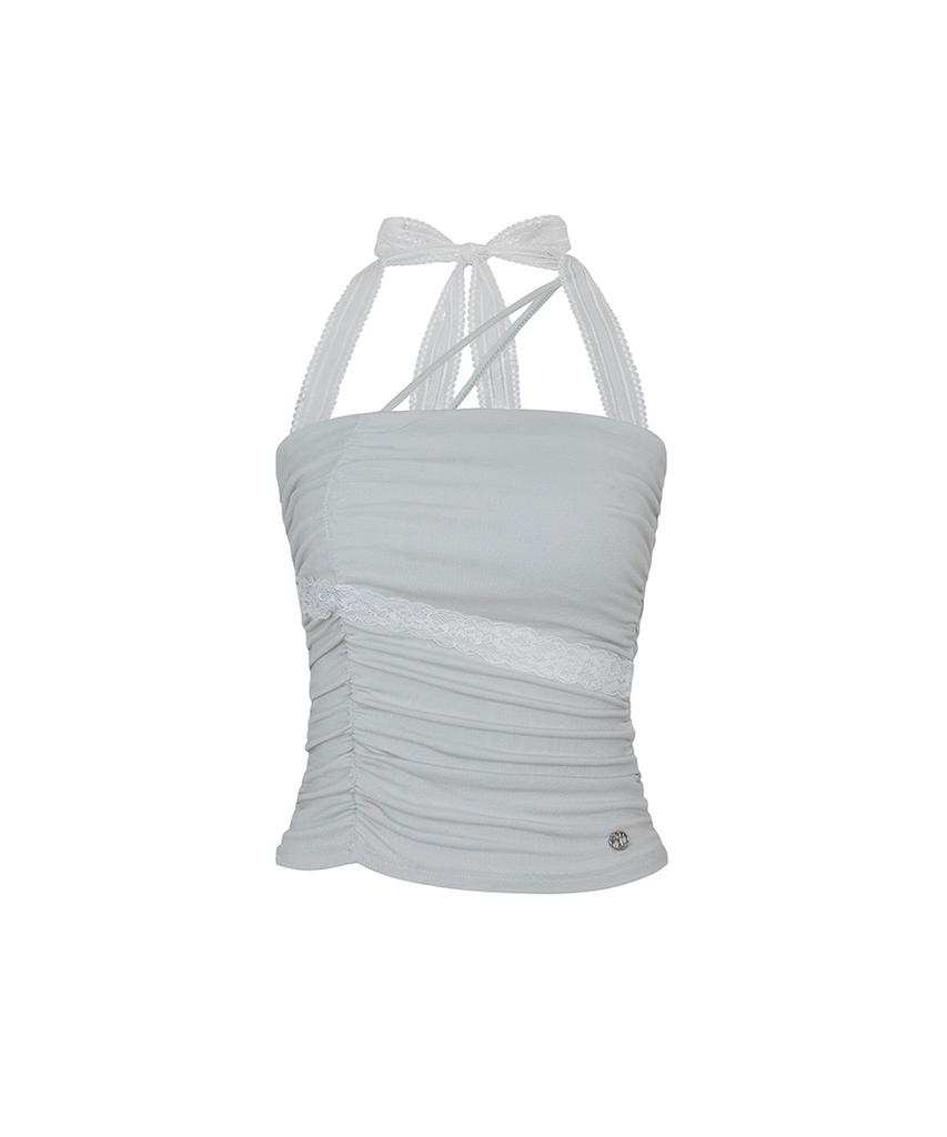PAINORPLEASURE Angel Shirring Top Light Mint
