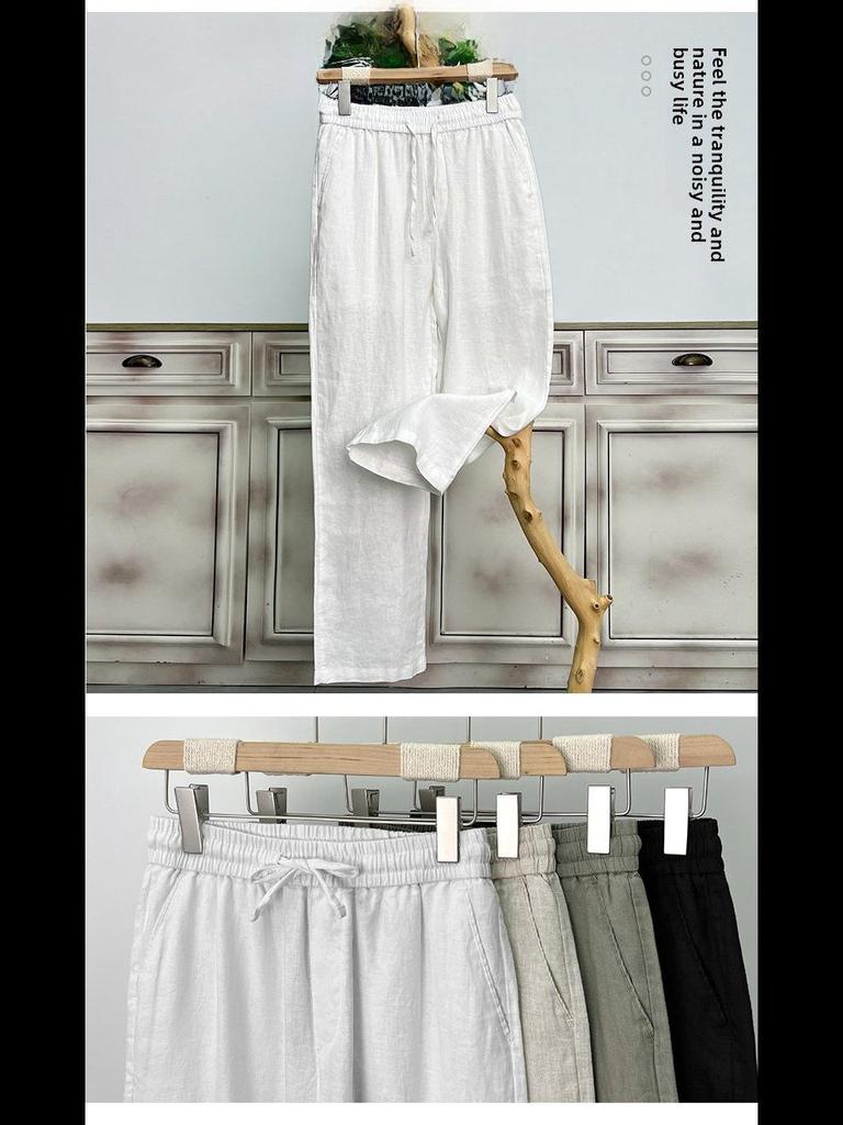 Men's Lightweight Linen Wide-Leg Trousers - Summer Casual, Loose, and Breathable