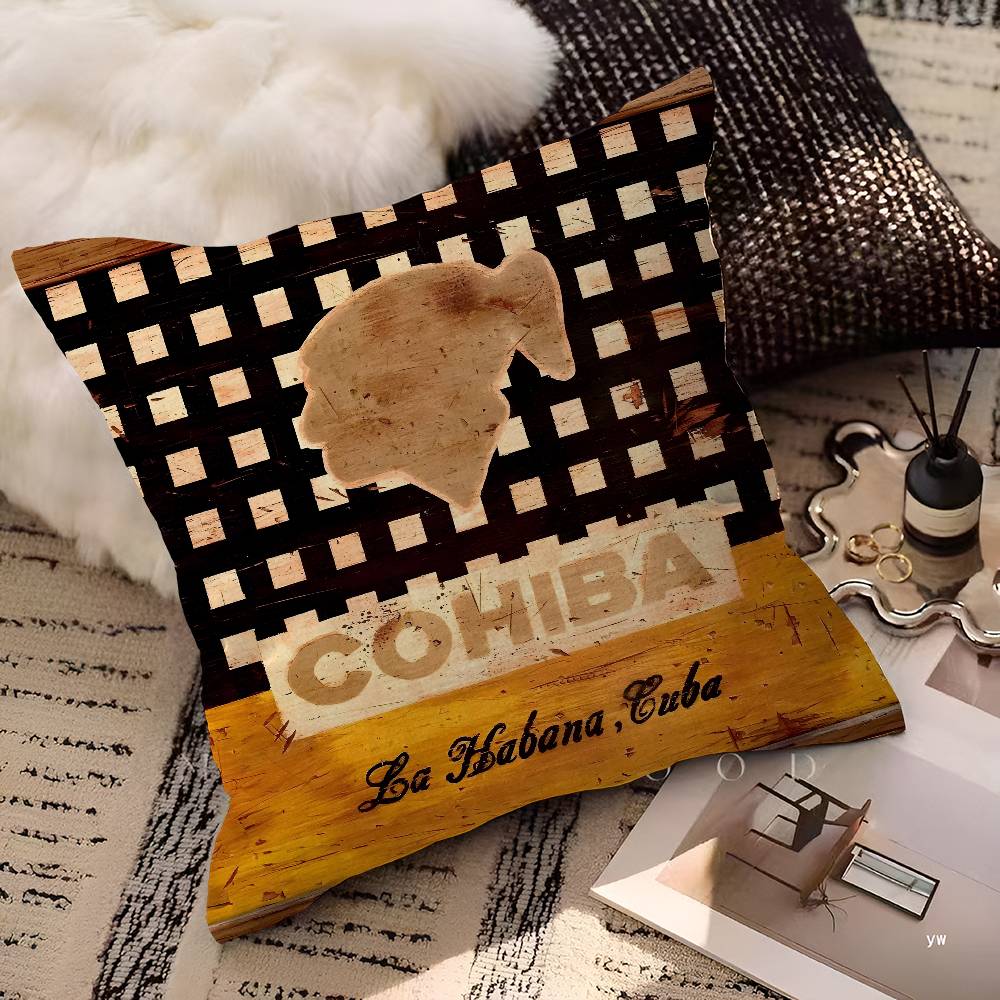 C-Cohibas Cigarette Cushion Cover Pillow Cover Decor Pillowcase Printed Cushion Case for Couch