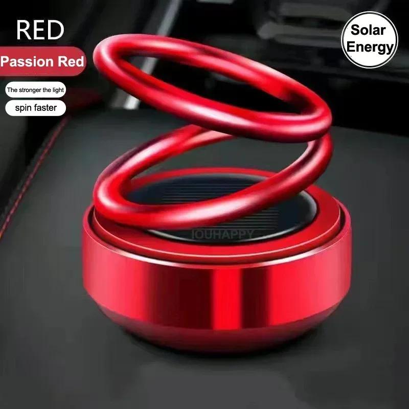 Car Perfume Fragrance diffuser Ornament Solar Aromatherapy Suspended Rotating Double Ring Aromatherapy Decoration CarAccessories