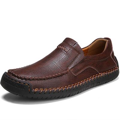 Sommer Herrenschuhe Herren Bequeme Atmungsaktive Walking Flache Herrenschuhe Große Herren Lederschuhe