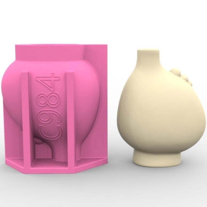 Creative Vase Molds Silicone Crafting Molds Abstract Face Shape Great for Concrete Flower Pots and Artistic Pen Holders