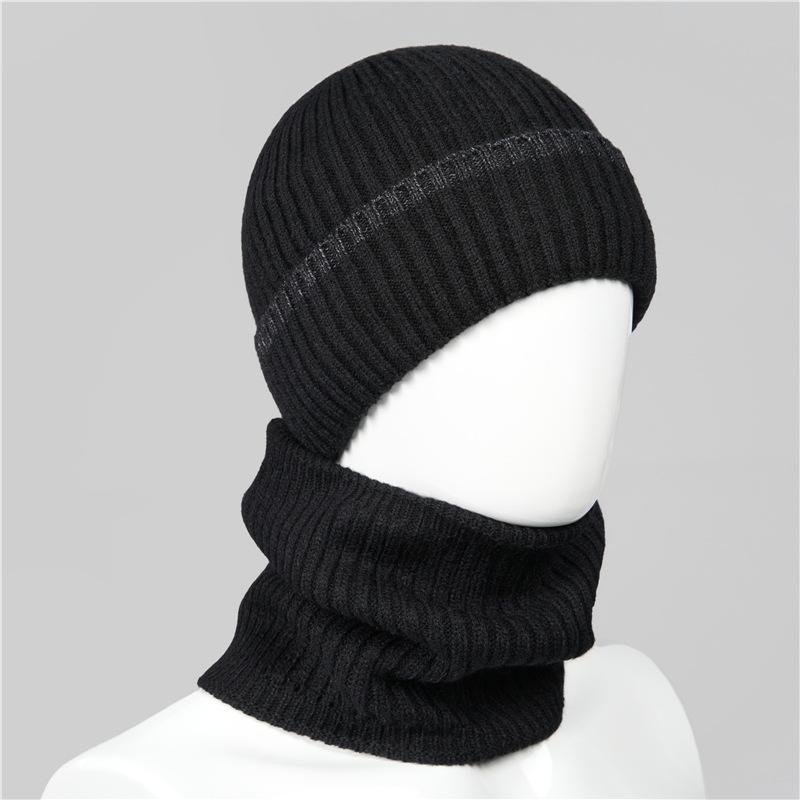 Wool Hat Men's Winter Warm and Cold-proof Fleece Headgear Fleece Thick Cotton Winter Knitted Hat