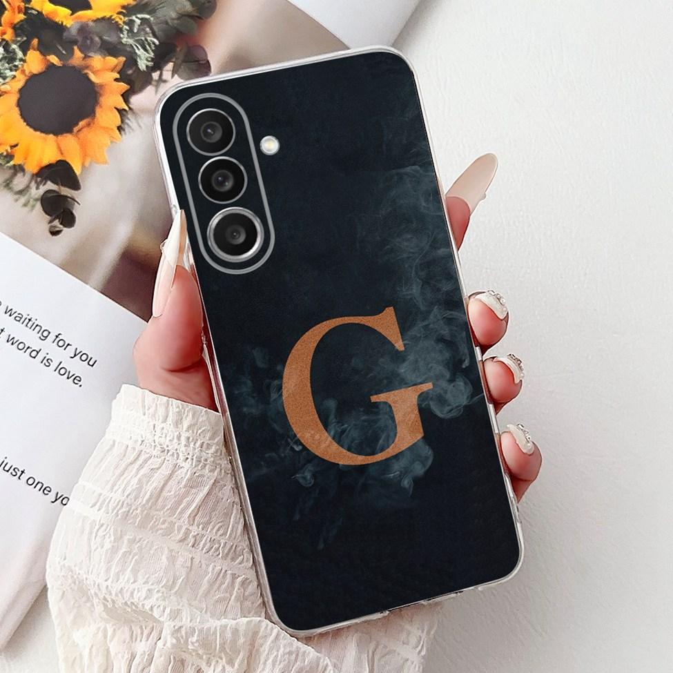 For Samsung M56 Case SM-M566B Clear Fashion A-Z Letters Luxury Flowers Crown Soft TPU Bumper For Samsung Galaxy M56 Back Cover