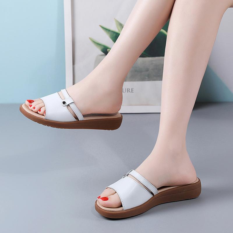 2025 Summer Women Wedge Sandals Premium Orthopedic Open Toe Sandals Vintage Anti-slip Leather Casual Female Platform Retro Shoes