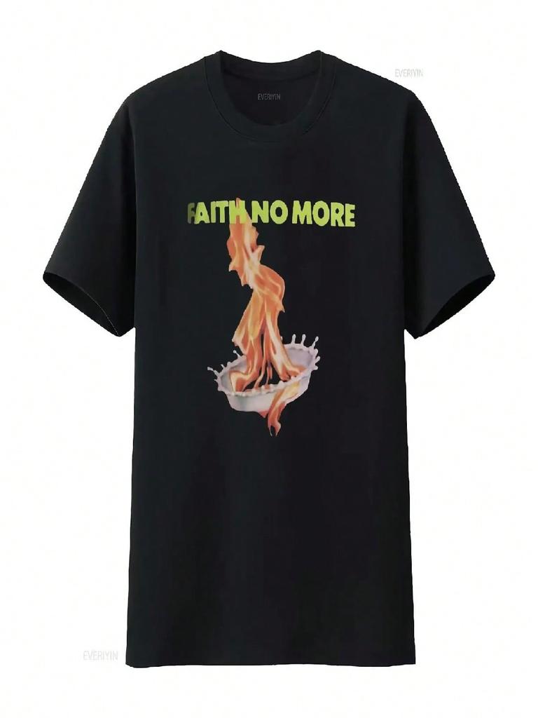 Wounisex Faith Rock No Music More Band T Shirt Classic Cotton Summer Crew Neck Sleeveless Tops Vintage Washed