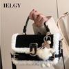 Ladies Messenger Bag Lamb Wool Small Square Bag Autumn Winter Plush Stitching Handbag