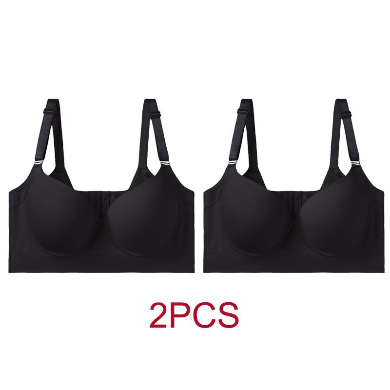 2pcs/lot Large Size Bra Smooth Traceless Lingerie for Women Bras Gathered Together Eight Row Buckle Adjustable Bra