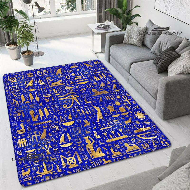 Egipski piktogram i druk symboli dywan moda dekoracja wnętrz antypoślizgowy dywan fotografia rekwizyt prezent urodzinowy