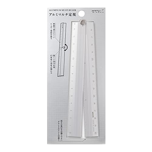 DESIGNPHIL MIDORI Linijka Aluminiowa Wielofunkcyjna 30cm Srebrna A 42285006