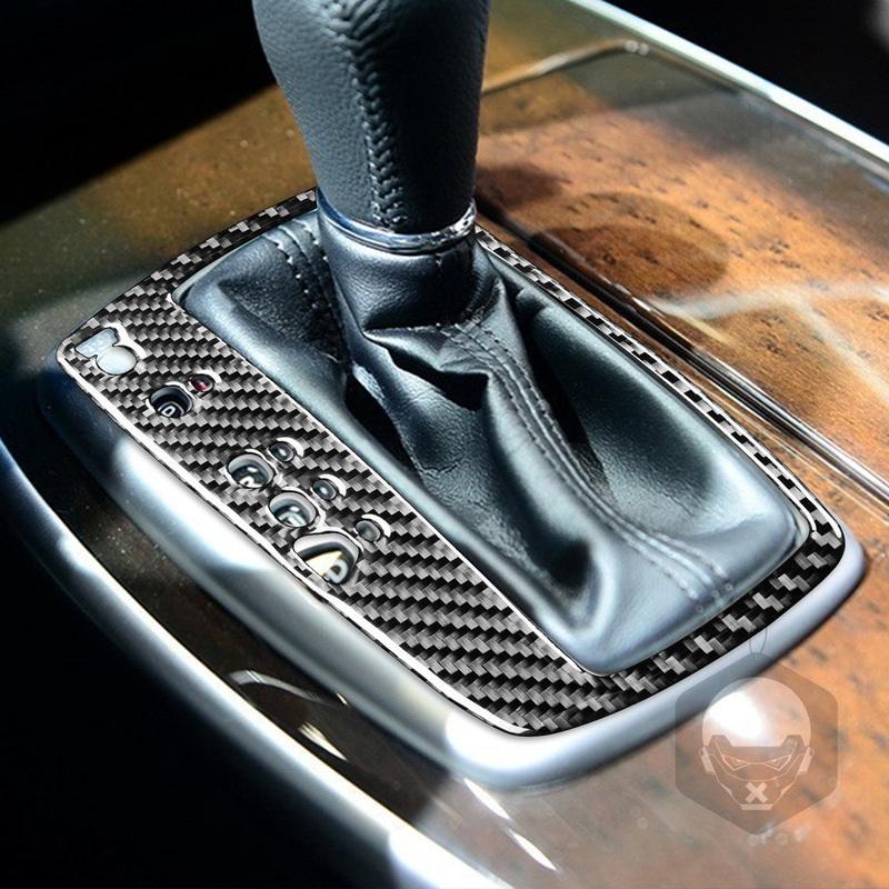 Real Carbon Fiber Car Accessories Gear Shift Panel Decorative Trim Cover Soft Sticker For Infiniti JX 2013 QX60 2014 2015 2016