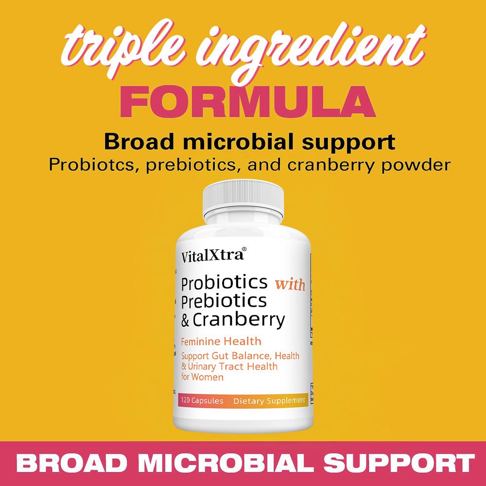 Probiotics, Prebiotics, Cranberry, 120 Capsules