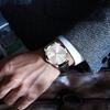 OLEVS Men's Analog Quartz Watch Black Waterproof Leather Strap Simple Design Silver Dial Date Display