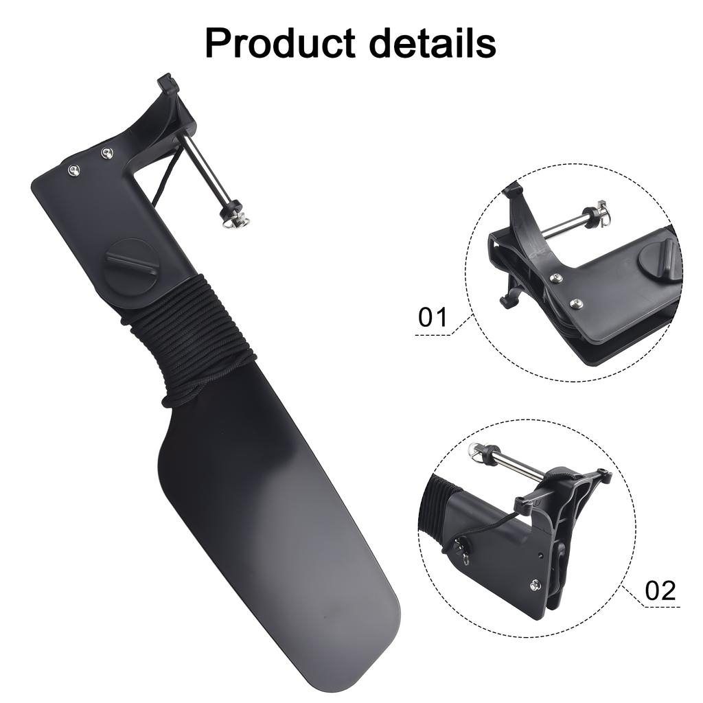 Gouvernail de Bateau pour Kayak Canoë avec Poulie Contrôle de Direction Bateau de Pêche Gouvernail à Grande Queue en Nylon pour Utilisation sur Embarcation