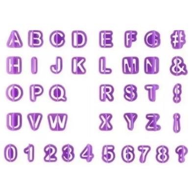 40pcs Numeral Alphabetic Cake Stencils Semiotic Food Grade Plastic Cake Topper Decorative Fillings